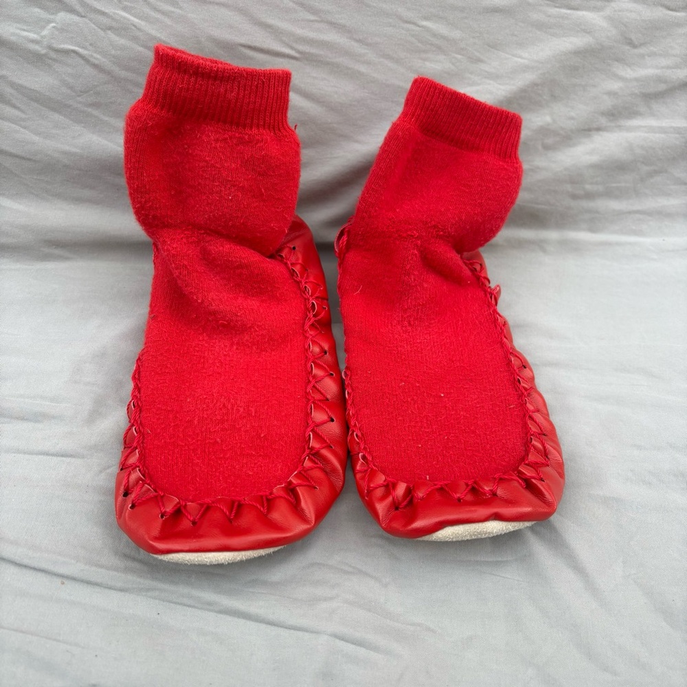 Hanna Andersson Kids Red Sock Slippers Size 1-3 Youth